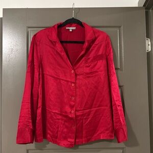 Neiman Marcus Intimates Red 100% Silk Pajama Set